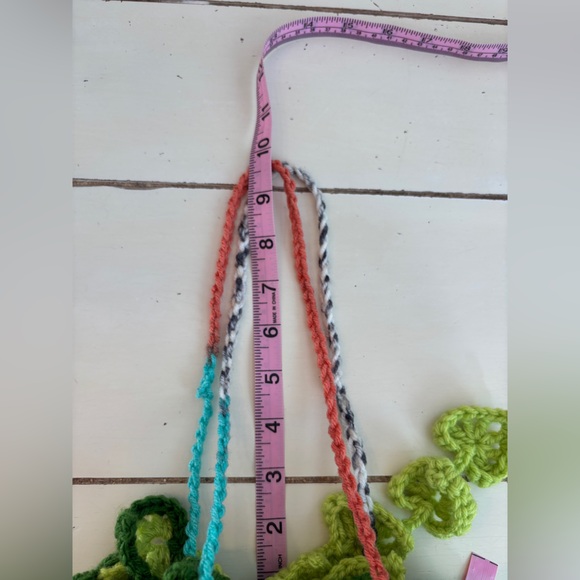 Handmade Other - Crochet Hanging Artificial Plant Green Multicolor Monstera Boho Home Decor